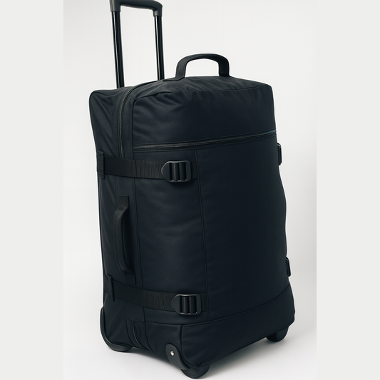 Lightweight Wheeled Holdall Travel Bag – Large Trolley Duffle Luggage 27'' Black