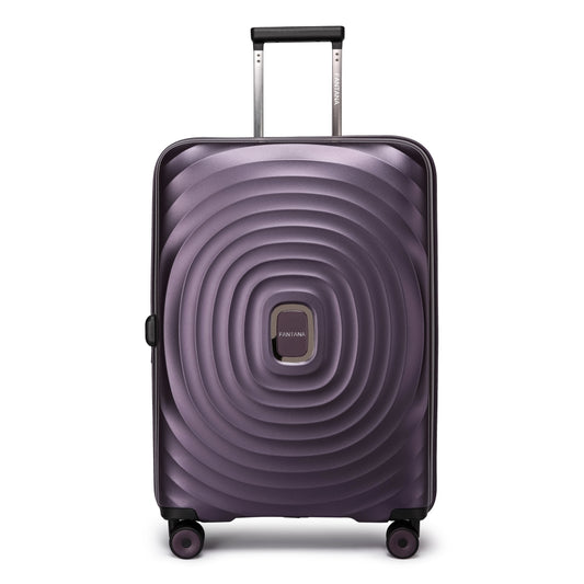 Fantana Hard Shell Polypropylene Suitcase 4 Wheels Travel Luggage Trolley Ultra Light Case Lilac Purple