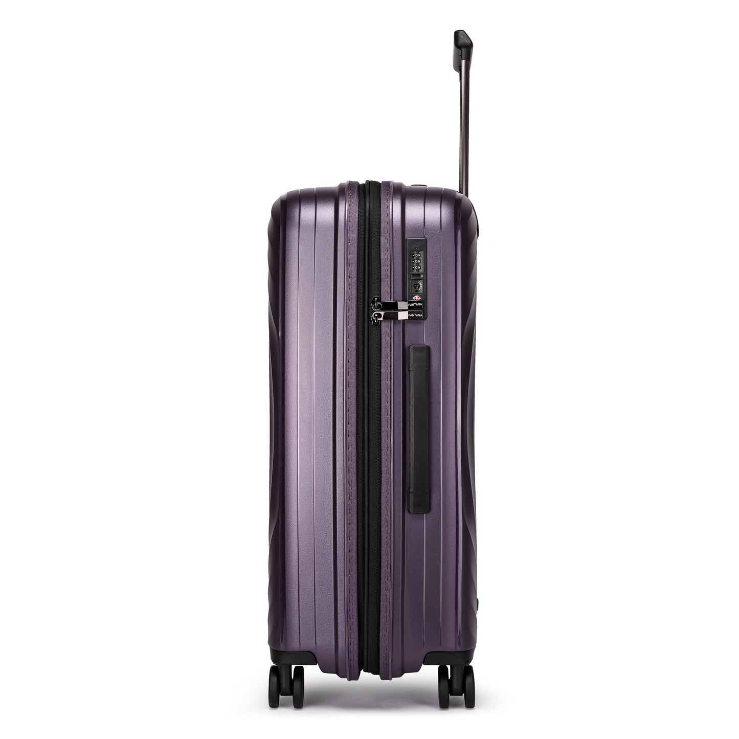 Fantana Hard Shell Polypropylene Suitcase 4 Wheels Travel Luggage Trolley Ultra Light Case Lilac Purple