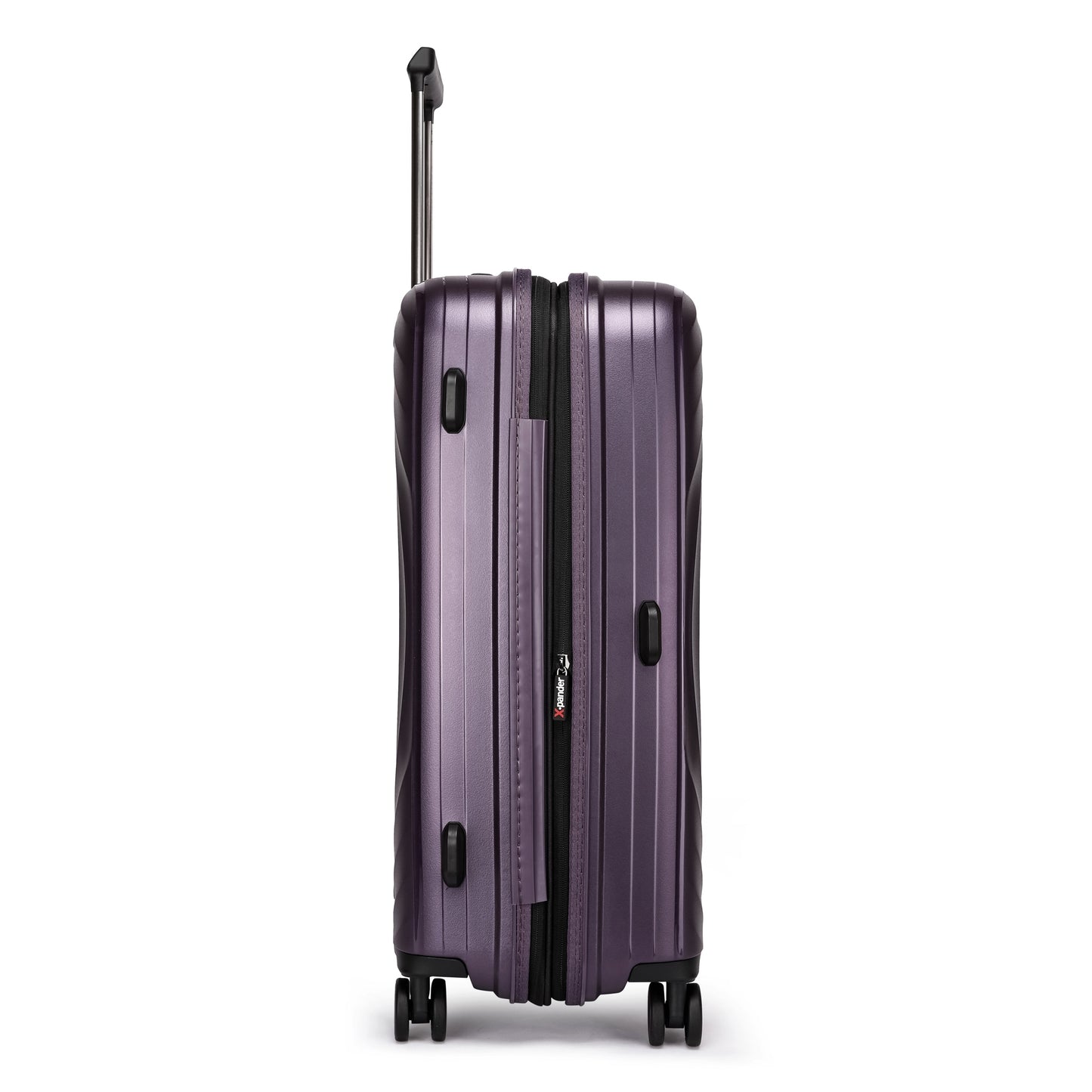 Fantana Hard Shell Polypropylene Suitcase 4 Wheels Travel Luggage Trolley Ultra Light Case Lilac Purple