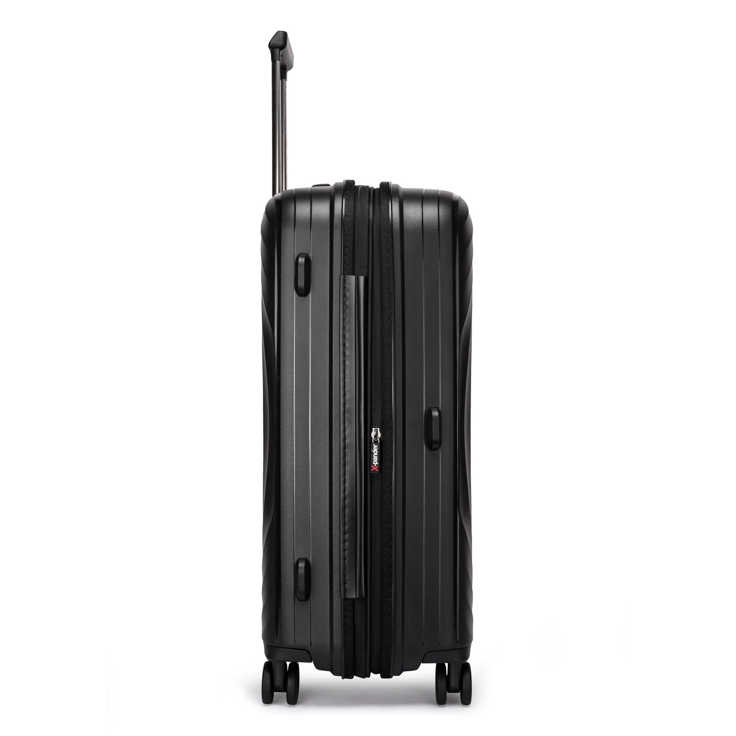 Fantana Hard Shell Polypropylene Suitcase 4 Wheels Travel Luggage Trolley Ultra Light Case Black