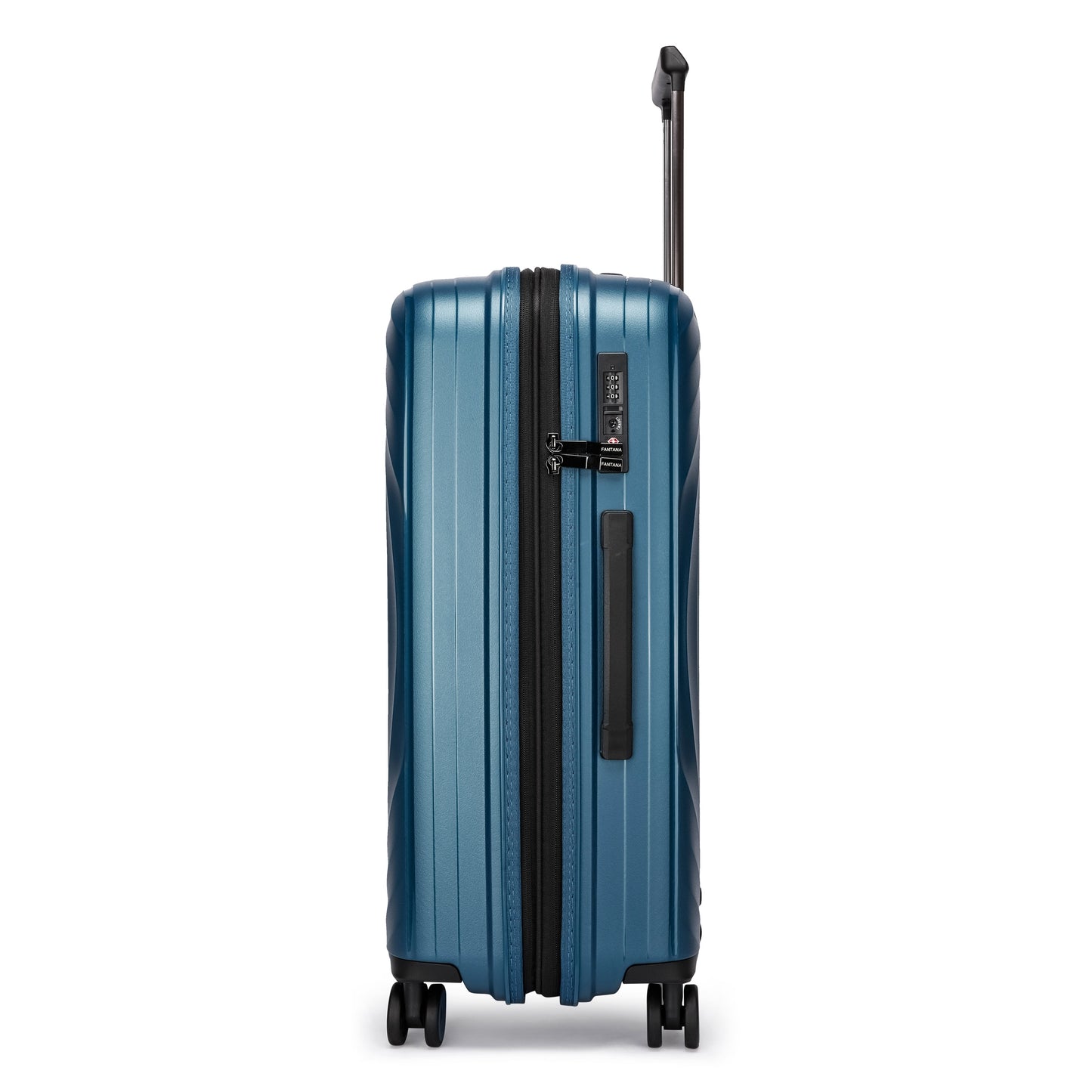 Fantana Hard Shell Polypropylene Suitcase 4 Wheels Travel Luggage Trolley Ultra Light Case Wine Blue