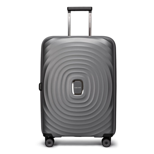 Fantana Hard Shell Polypropylene Suitcase 4 Wheels Travel Luggage Trolley Ultra Light Case Grey