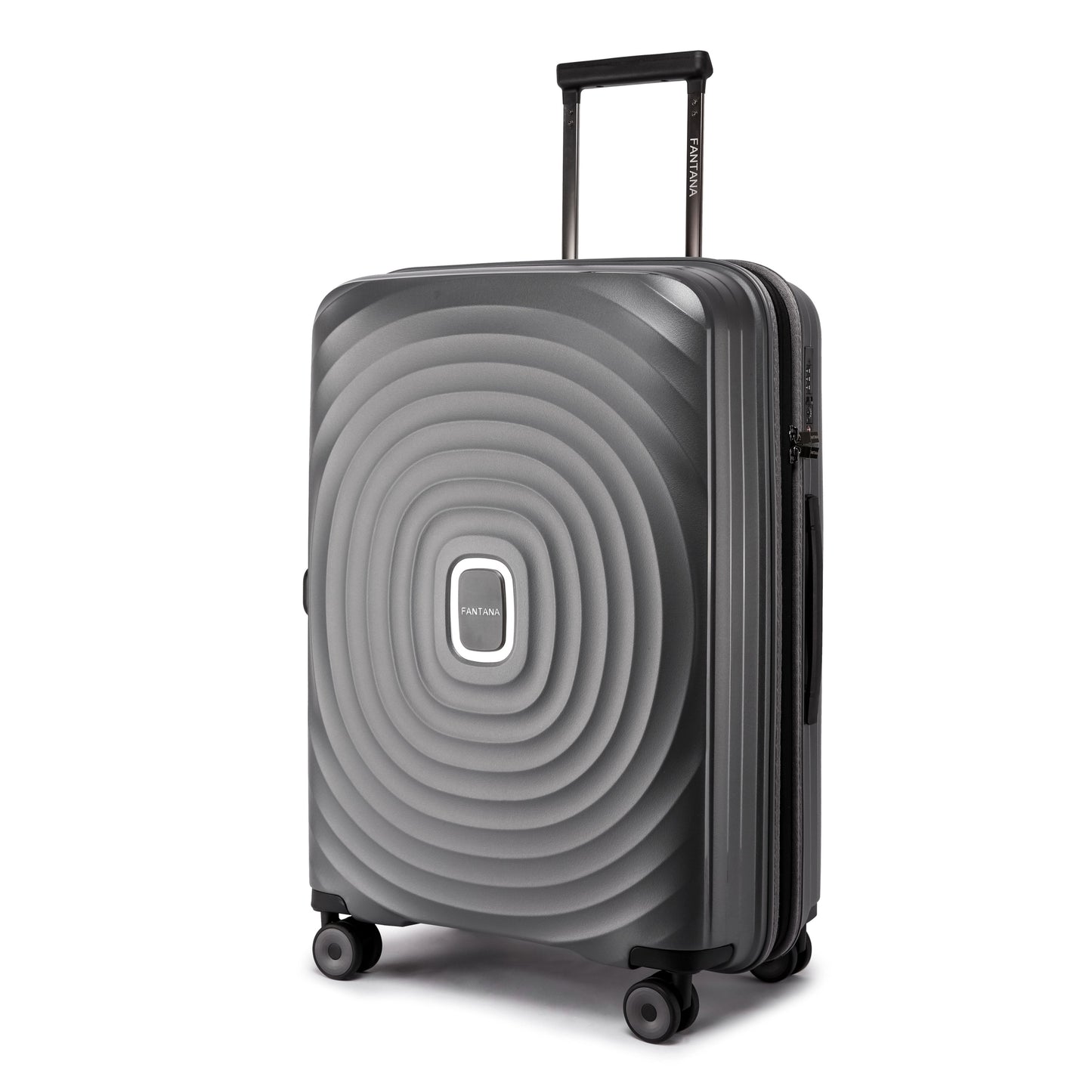 Fantana Hard Shell Polypropylene Suitcase 4 Wheels Travel Luggage Trolley Ultra Light Case Grey
