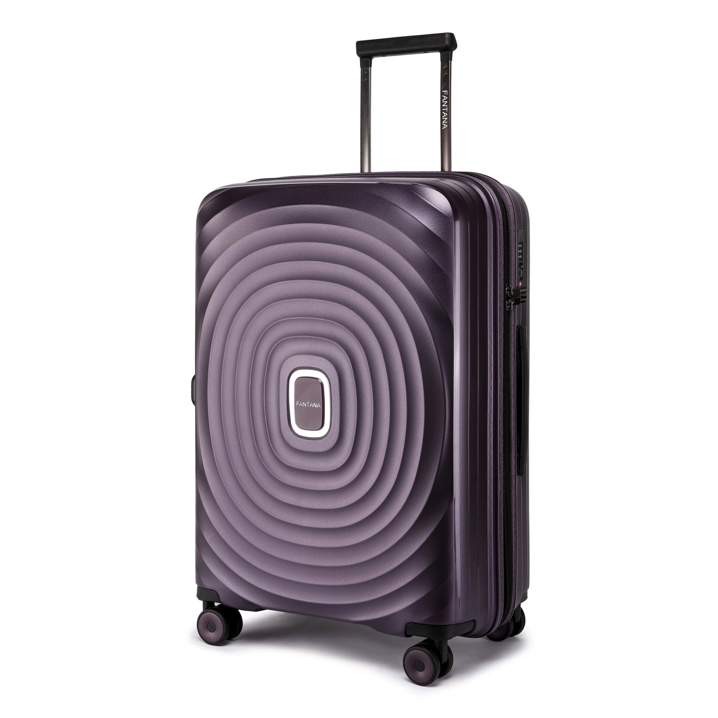 Fantana Hard Shell Polypropylene Suitcase 4 Wheels Travel Luggage Trolley Ultra Light Case Lilac Purple