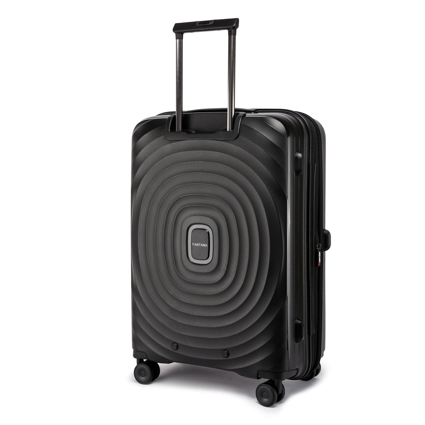 Fantana Hard Shell Polypropylene Suitcase 4 Wheels Travel Luggage Trolley Ultra Light Case Black