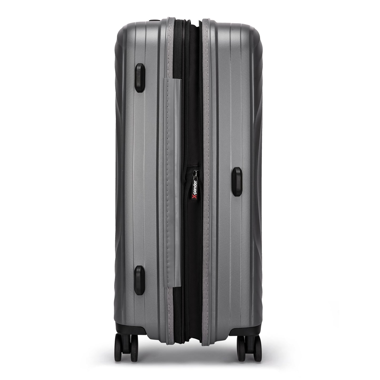 Fantana Hard Shell Polypropylene Suitcase 4 Wheels Travel Luggage Trolley Ultra Light Case Grey