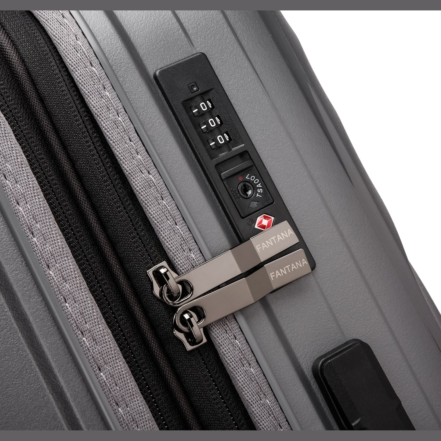 Fantana Hard Shell Polypropylene Suitcase 4 Wheels Travel Luggage Trolley Ultra Light Case Grey