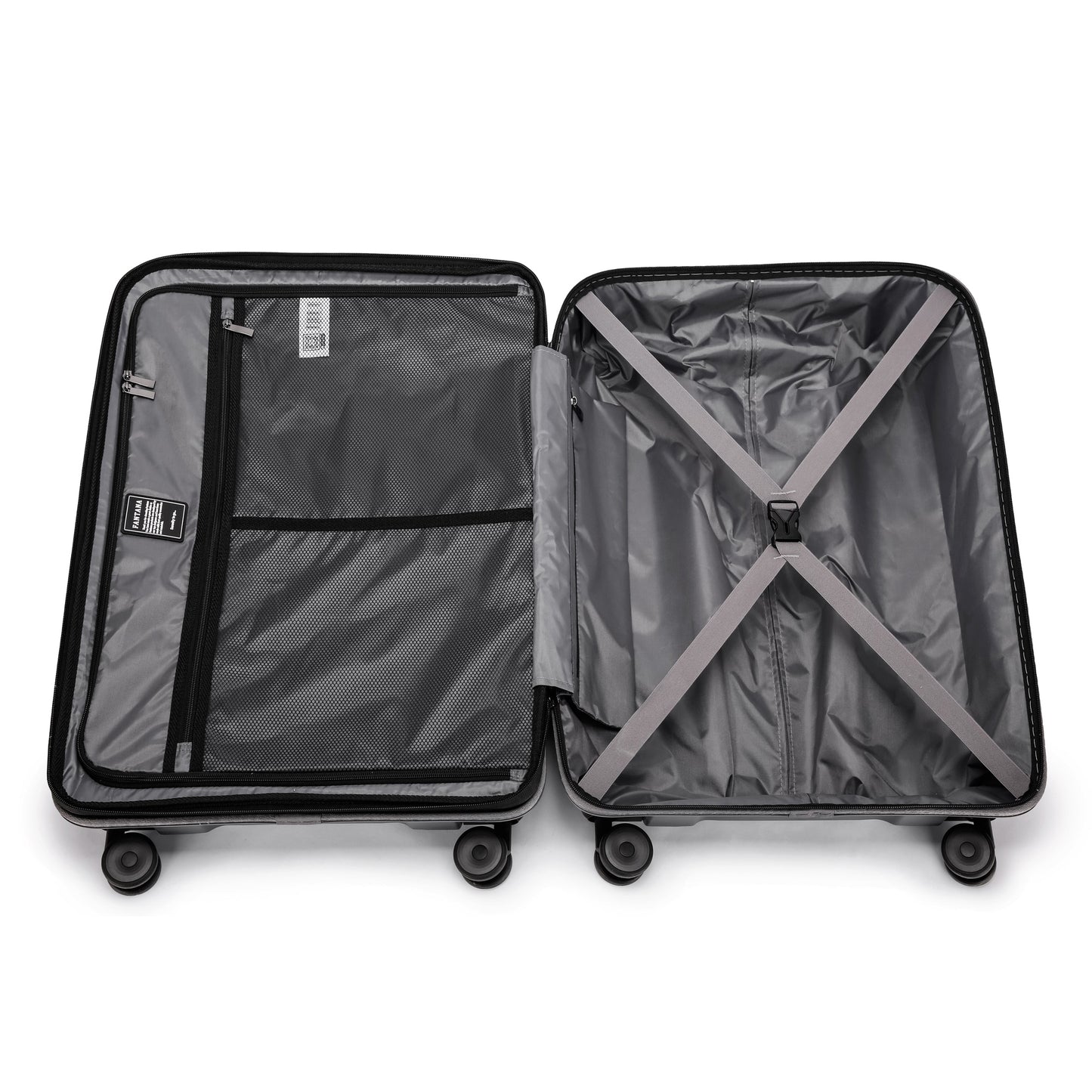 Fantana Hard Shell Polypropylene Suitcase 4 Wheels Travel Luggage Trolley Ultra Light Case Grey