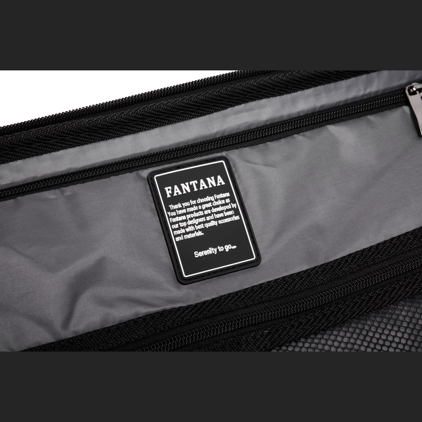 Fantana Hard Shell Polypropylene Suitcase 4 Wheels Travel Luggage Trolley Ultra Light Case Black