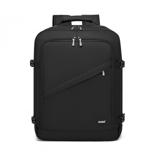 BPK2531M - Kono Multi-purpose Business Medium-sized Backpack–Fits 15.6" Laptop, Ideal for Work, Travel & Daily Commute - Black