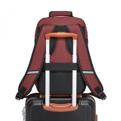BPK2531S - Kono Multi-purpose Business Carry-On Backpack–Fits 15.6" Laptop, Ideal for Work, Travel & Daily Commute - Burgundy