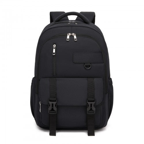 Kono BPK2605 black backpack – side view
