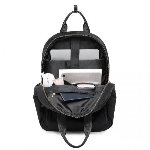 BPM2439 - Miss Lulu Versatile Stylish Backpack with Laptop Compartment and Trolley strape - Black