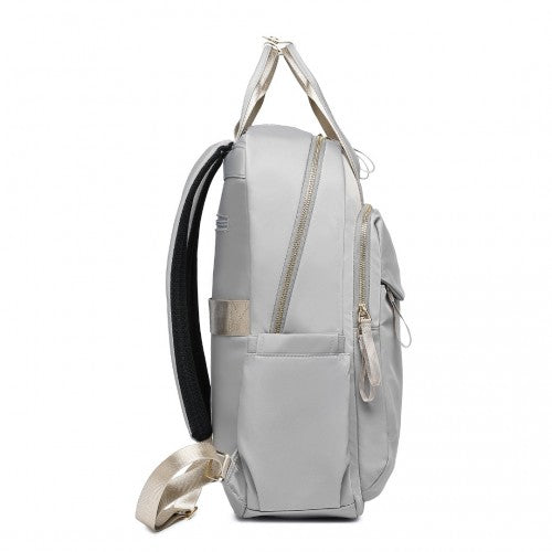 BPM2439 - Miss Lulu Versatile Stylish Backpack with Laptop Compartment and Trolley strape - Grey