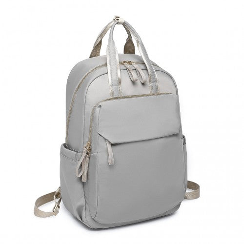 BPM2439 - Miss Lulu Versatile Stylish Backpack with Laptop Compartment and Trolley strape - Grey