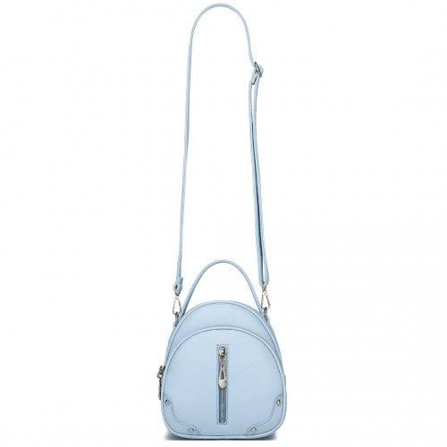 BPM2450 - Miss Lulu Convertible Mini Backpack for Women - PU Leather 3-in-1 Small Handbag, Crossbody Bag & Shoulder Backpack - Blue