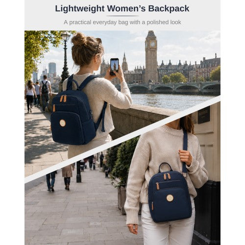 BPM2617 - Miss Lulu Women's Water-Resistant Convertible Backpack, Shoulder and Crossbody Bag