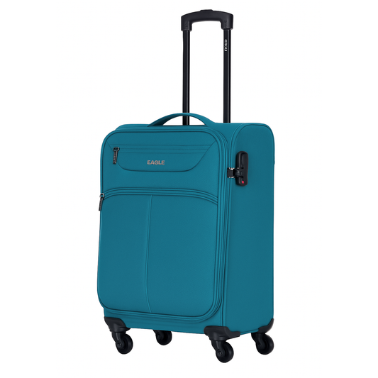 Eagle Super Lightweight 4 Wheels Spinner Soft Shell Expandable Luggage Teal