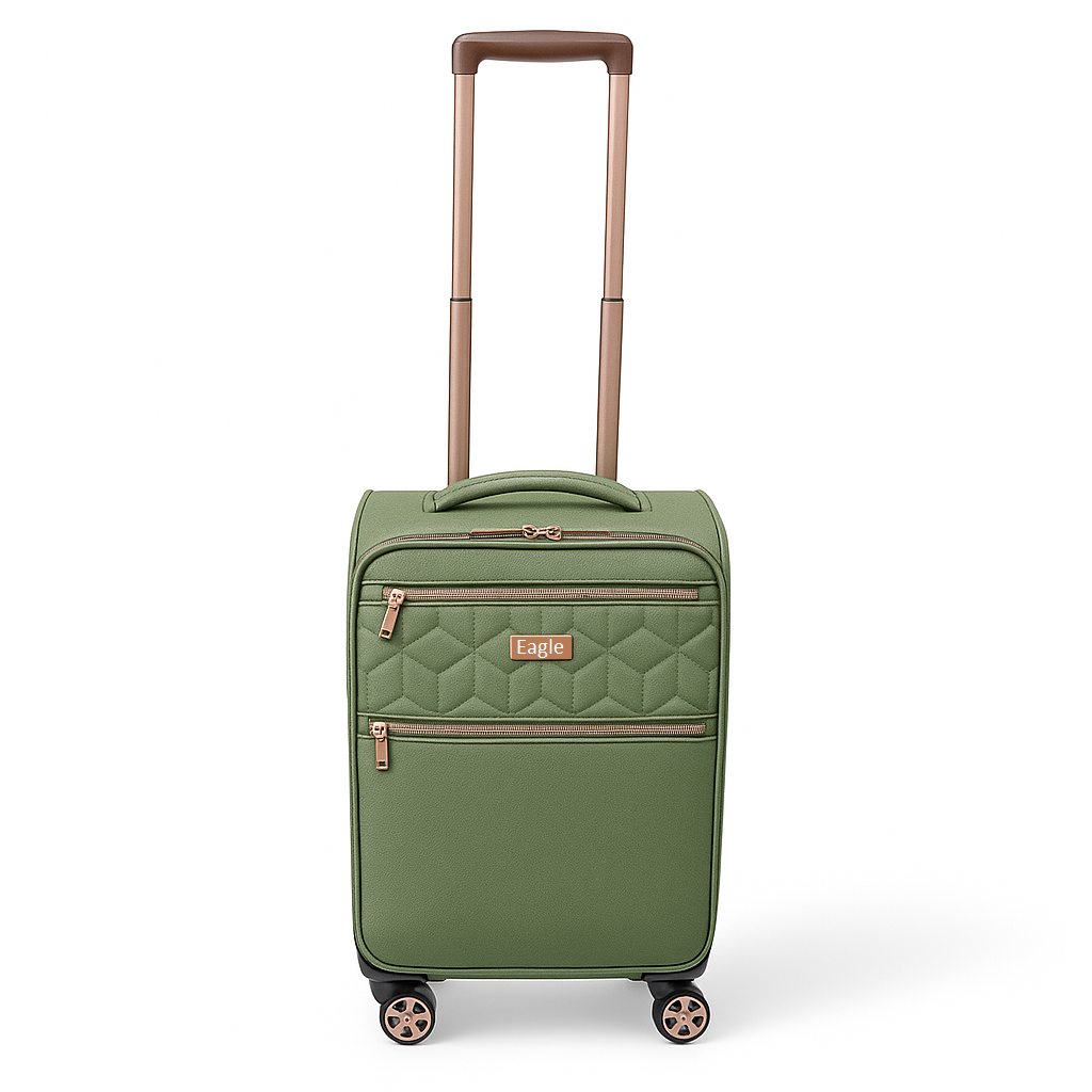 EAGLE Skyper Expandable Softshell Luggage – Super Light, 8-Wheel Spinner - Army Green