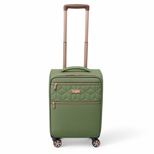 EAGLE Skyper Expandable Softshell Luggage – Super Light, 8-Wheel Spinner - Army Green
