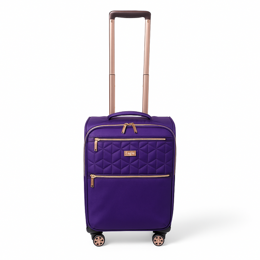 EAGLE Skyper Expandable Softshell Luggage – Super Light, 8-Wheel Spinner - Purple
