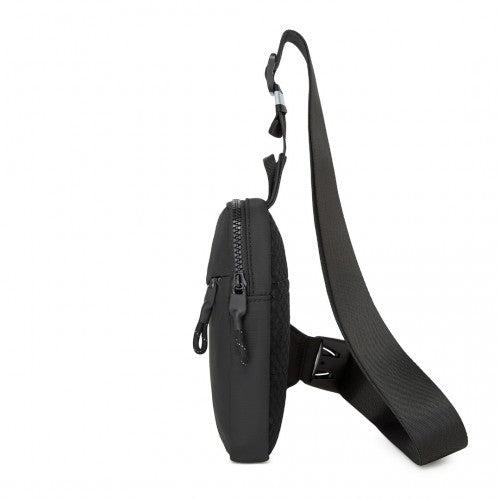 CEK2445 - Kono Lightweight Crossbody Sling Bag with Adjustable Strap Multiple Pockets for Travel and Everyday Use - Black