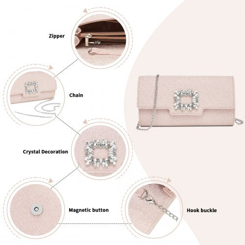 Miss Lulu CLM2461 pink clutch bag – detail view 8