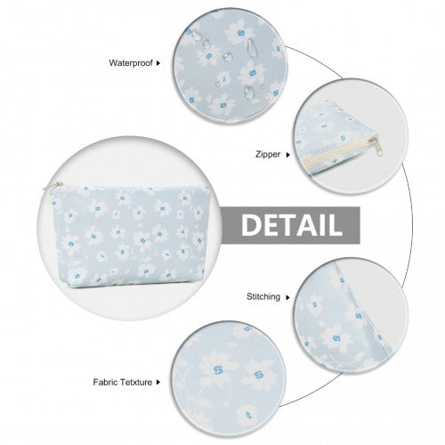 COM2443 - Miss Lulu Multi-Functional Charming Print Cosmetic Bag & Storage Bag for Travel and Everyday Use - Blue