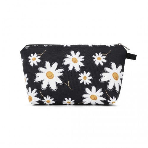 COM2443 - Miss Lulu Multi-Functional Charming Print Cosmetic Bag & Storage Bag for Travel and Everyday Use - Black