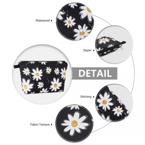 COM2443 - Miss Lulu Multi-Functional Charming Print Cosmetic Bag & Storage Bag for Travel and Everyday Use - Black