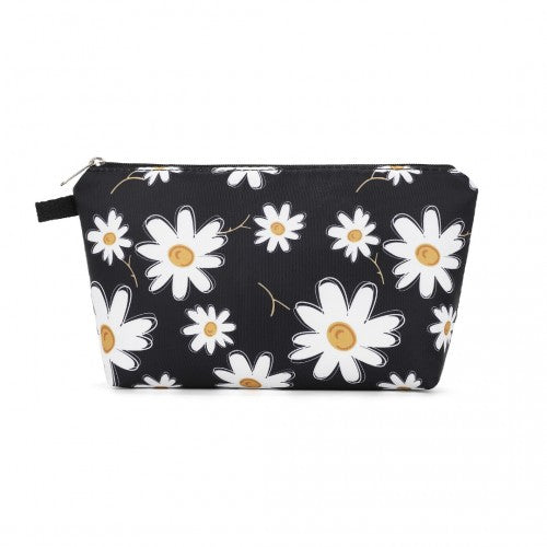 COM2443 - Miss Lulu Multi-Functional Charming Print Cosmetic Bag & Storage Bag for Travel and Everyday Use - Black