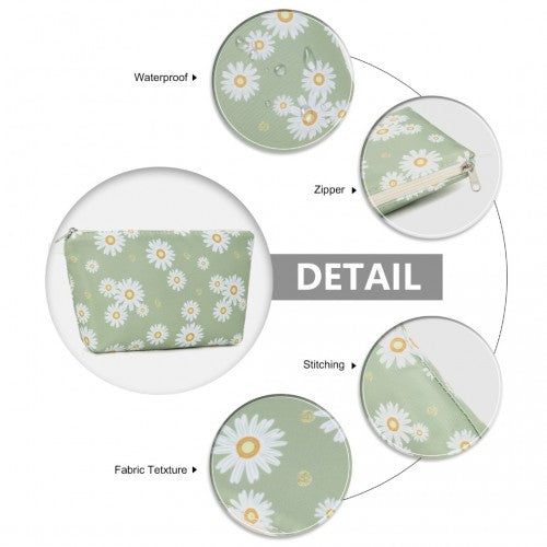 COM2443 - Miss Lulu Multi-Functional Charming Print Cosmetic Bag & Storage Bag for Travel and Everyday Use - Green