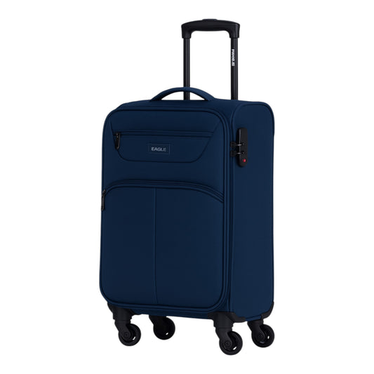 Eagle Super Lightweight 4 Wheels Spinner Soft Shell Expandable Luggage Navy
