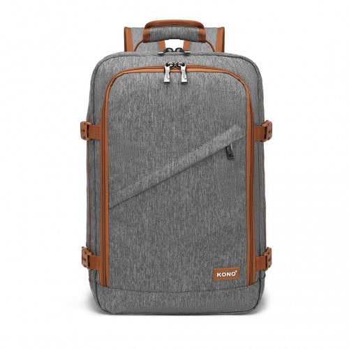 EM2231S - Kono Lightweight Cabin Bag Travel Business Backpack - Grey And Brown