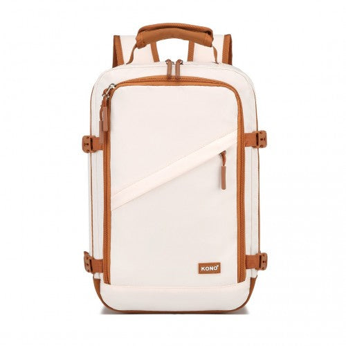 Kono EM2365 beige and brown backpack – detail view 9