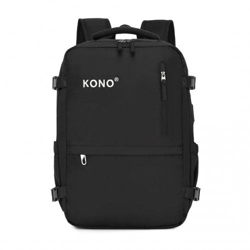 EQ2406 - Kono Ultimate Traveler's Backpack with Detachable Waist Pack and Integrated USB/Type-C Charging Ports