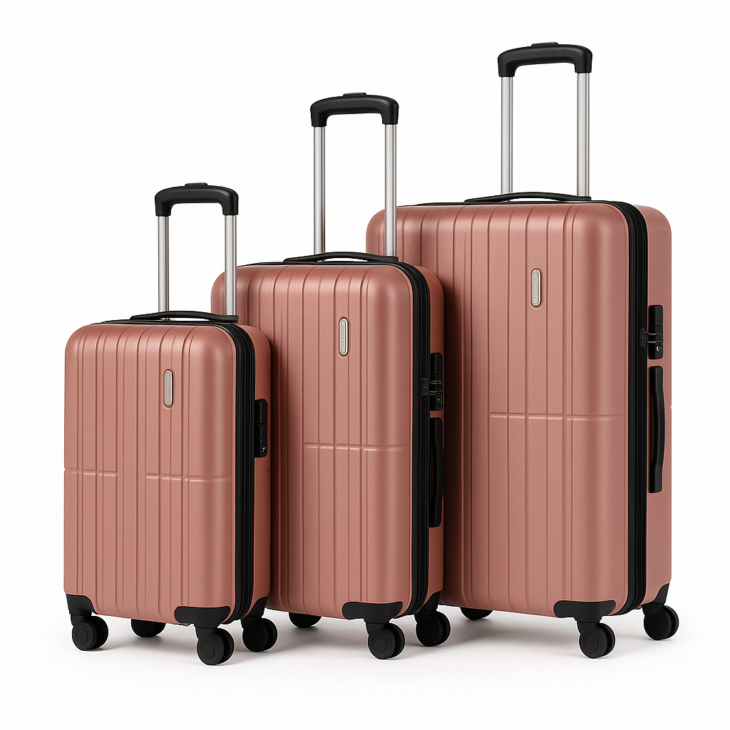 Tabby AeroGlide: Lightweight Hard Shell Luggage with Spinner Wheels – Rose Gold