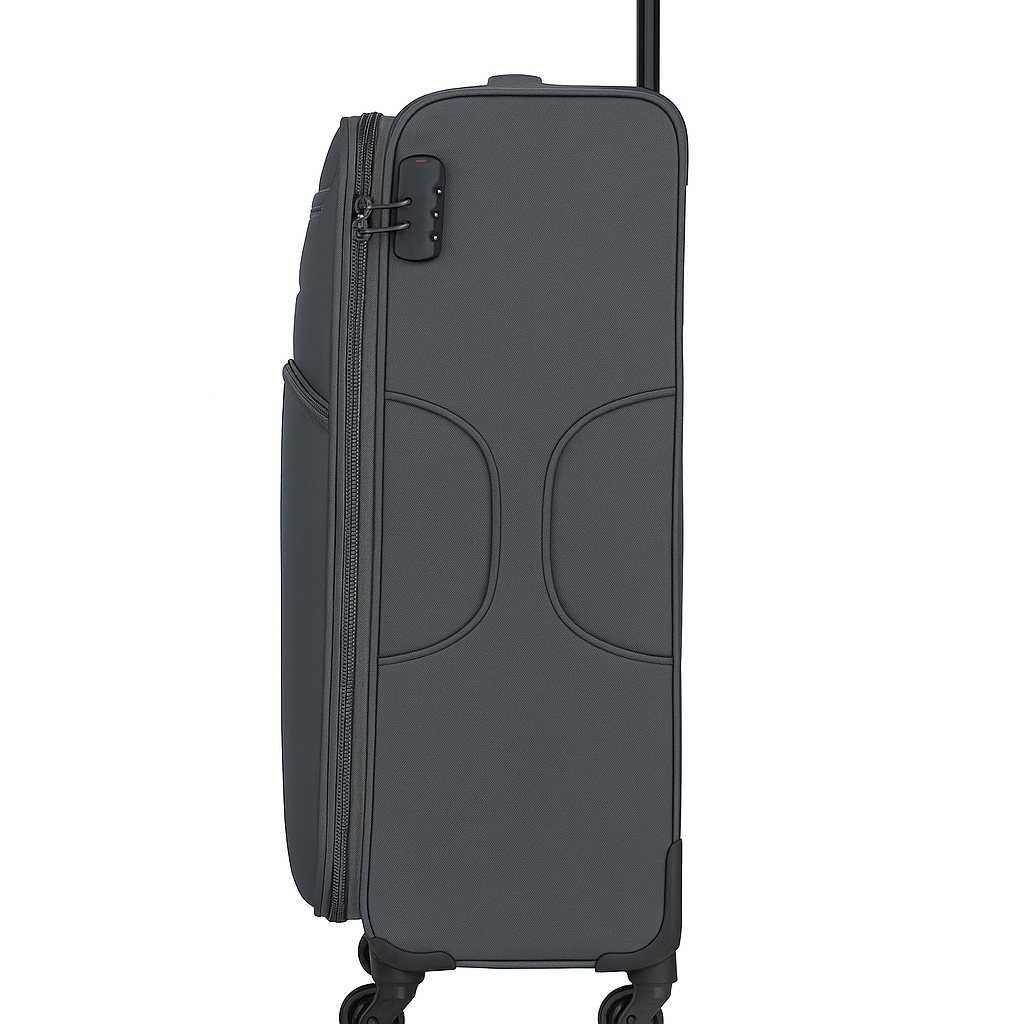 Eagle Super Lightweight 4 Wheels Spinner Soft Shell Expandable Luggage Grey