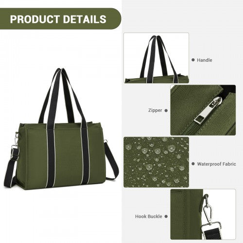 Miss Lulu HBM2604 green tote bag – front view