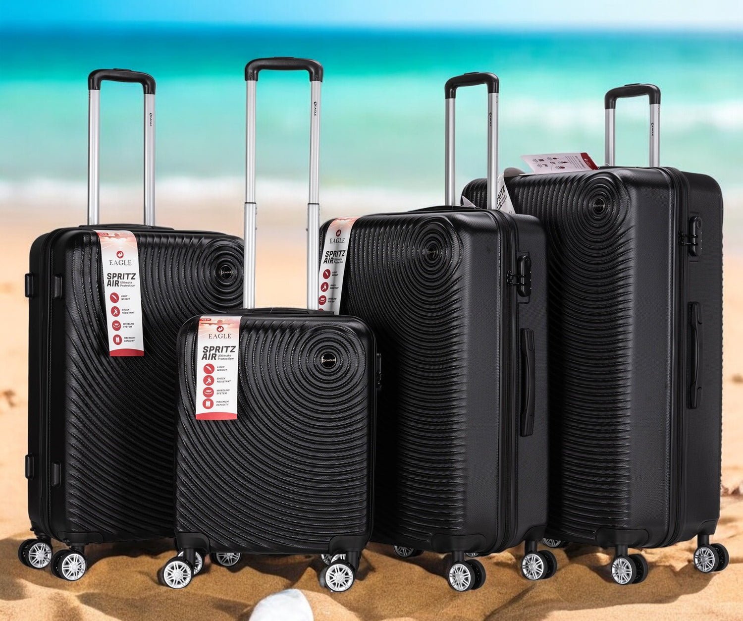 easy luggage Eagle Air Spritz Lightweight ABS Hard Shell 4 Wheels