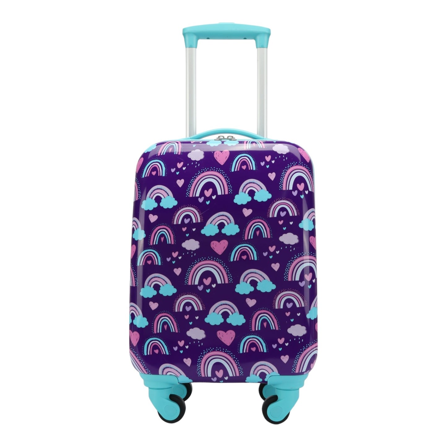 Easy Luggage Kidzpac Adventure Set: 5-Piece Luggage Set with Carry-On, Backpack, Lunch Bag, Pillow, and Luggage Tag- Rainbow Purple