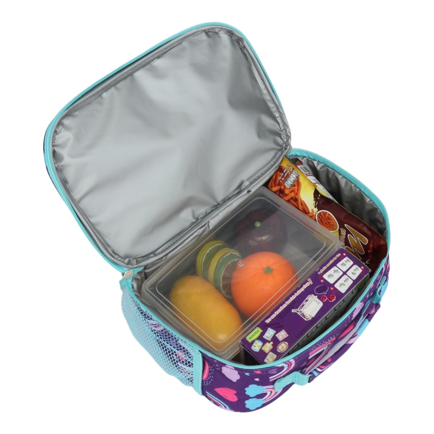 Easy Luggage Kidzpac Adventure Set: 5-Piece Luggage Set with Carry-On, Backpack, Lunch Bag, Pillow, and Luggage Tag- Rainbow Purple