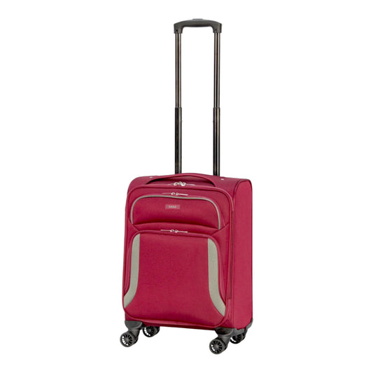 EAGLE – Premium Soft Suitcase with 4 Silent 360° Spinner Wheels, Combination Lock, and Elegant Burgundy/Grey Design
