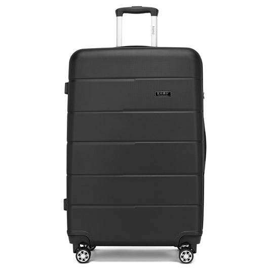 KSK2694 - Kono 28 Inch PC Hard Shell Suitcase, Large Check‑in Luggage with Silent Wheels & Organised Interior - Black