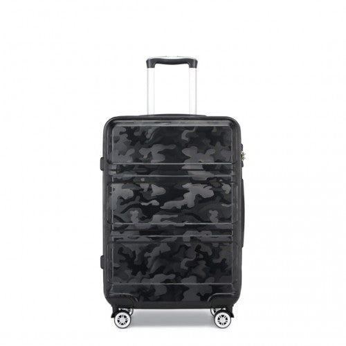 K1871-1L - Kono ABS 24 Inch Sculpted Horizontal Design Suitcase - Camouflage Black