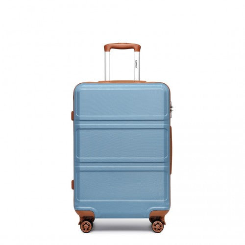 Easy Luggage K1871-1L - Kono ABS 28 Inch Sculpted Horizontal Design Suitcase - Grayish Blue And Brown