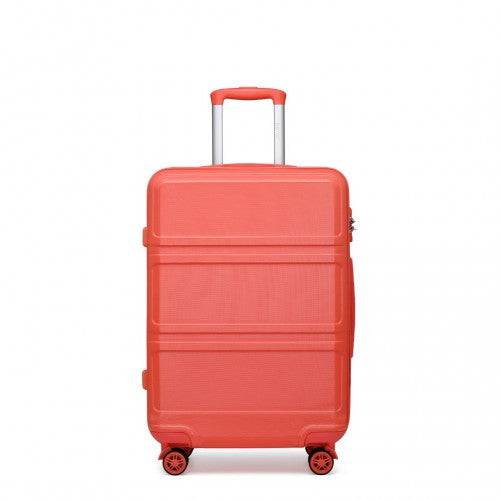 K1871-1L - Kono ABS 20 Inch Sculpted Horizontal Design Cabin Luggage - Coral