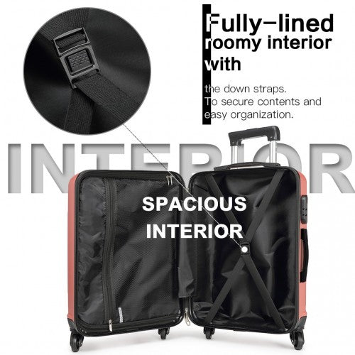 K1991-1L - Kono 19 Inch Horizontal Design ABS Hard Shell Suitcase With TSA Lock - Nude