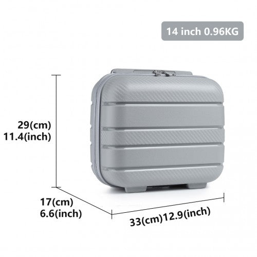 Easy Luggage K2091L - Kono 14 Inch Multi Texture Hard Shell PP Vanity Case - Classic Collection - Grey